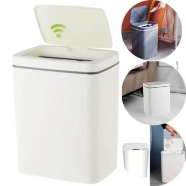 Imagem de Lixeira Sensor Inteligente Automático Recarregável com Tampa 12L Abre 