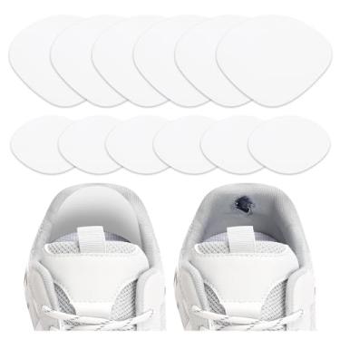 Imagem de 6 pares de reparo de salto de sapato, 6 pares de adesivos internos autoadesivos para furos, kit de reparo de orifício de sapato para tênis, sapatos de couro, salto alto (branco)