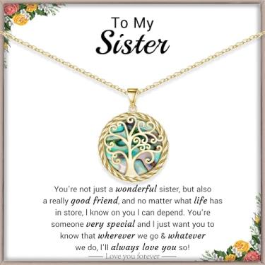 Imagem de Presentes de Natal para mulheres, árvore da vida, colar para mulheres, presentes de aniversário para ela, colar com pingente com árvore de concha, presente de dia das mães para mãe, avó, esposa, filha