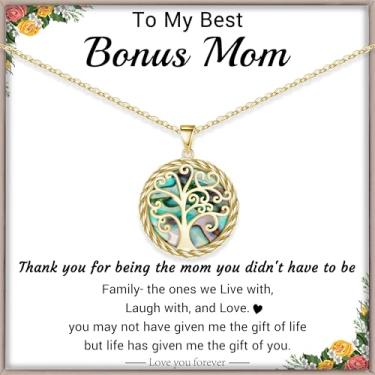 Imagem de Presentes de Natal para mulheres, árvore da vida, colar para mulheres, presentes de aniversário para ela, colar com pingente com árvore de concha, presente de dia das mães para mãe, avó, esposa, filha