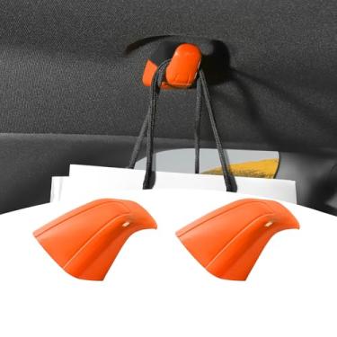 Imagem de PDKLIN Capa de acabamento de gancho de teto para banco traseiro Challenger para Dodge Challenger 2015-2023 laranja acessórios interiores 2 peças