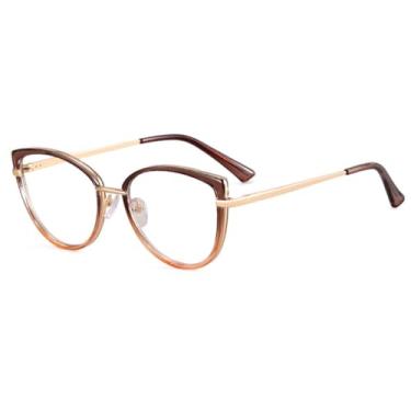 Imagem de Óculos de grau gatinho feminino com dobradiça de mola e bloqueio de luz azul (4)