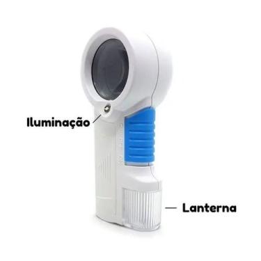 Imagem de Lupa De Mão Com Luz E Lanterna Aumento 12x Bula Livro Th7011 - ds