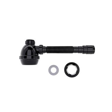 Imagem de SIFAO PIA COZINHA TANQUE LAVATORIO COM COPO E CANOPLA PRETO BLUKIT 1,10 m