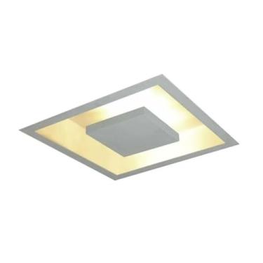 Imagem de Plafon De Embutir Luz Indireta Alumínio Com Lâmpada 50x50 110v/220v - Luz Amarela