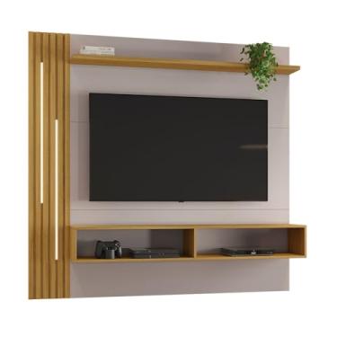 Imagem de Painel Mdp e Mdf Ripado para Tv de até 65 polegadas Off e Nature
