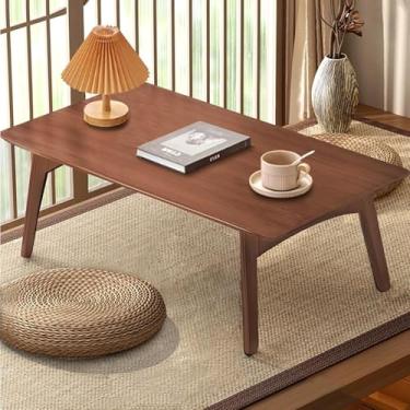 Imagem de Mesa de chão dobrável, mesa de centro baixa para sentar no chão, mesa japonesa