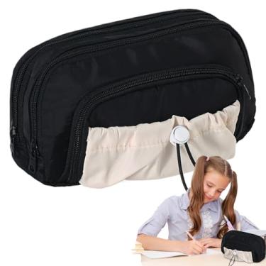 Imagem de Estojo Escolar | Organizador de Estojo - Organizador Multiuso Com Régua e Zíper Para Viagens, Diário e Pintura do Ensino Básico e Secundário