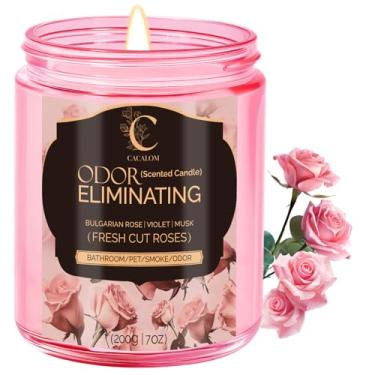 Imagem de Velas de soja em frasco, vela de cera de soja natural para casa perfumada, aromaterapia de longa duração de 50 horas, presentes perfeitos para Natal, aniversário, dia das mães, aroma de rosa fresca