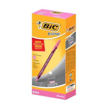 Imagem de Caneta Esferográfica BIC Cristal Precisão e Suavidade Fashion, Rosa, Pona Ultra Fina de 0.7mm, Com 12 Unidades, 902483