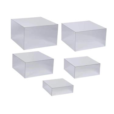 Imagem de Bothyi 5 peças de suporte de acrílico para exibição de alimentos, pulseiras, relógios, joias, caixa de cubo para tornozeleiras, coleções de catering