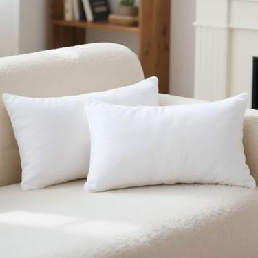 Imagem de Phantoscope Inserções de almofada 100% fibra virgem, fibra microfina premium, quadrada, hipoalergênico, enchimentos para quarto, escritório, cadeira 30,5 x 50,8 cm, pacote com 2
