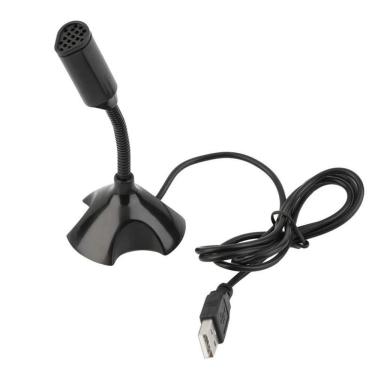 Imagem de Microfone Para Laptop Notebook Pc + Cabo Usb Cor Preta