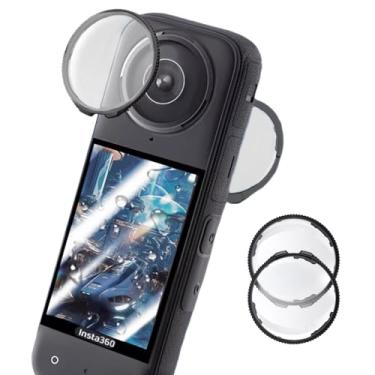 Imagem de Protetores de lente para Insta360 X5, protetor de tela de vidro com revestimento antirreflexo para acessórios Insta 360 X5, à prova de arranhões/quedas/poeira, compatível com grande angular, design de