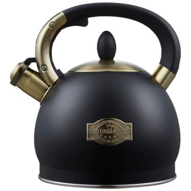 Imagem de LUXGRACE Chaleira 2L com Apito e Cabo ergonômico, Aço Inoxidável, S P, Preto