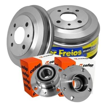 Imagem de Kit Tambores de Freio Traseiro HF36 + Cubos Traseiros com Rolamento CRC03013 Compatível com Palio Siena 1996 a 2013 – Sem ABS