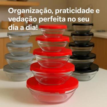 Imagem de Conjunto 5 Potes de Vidro Com Tampa - Thika