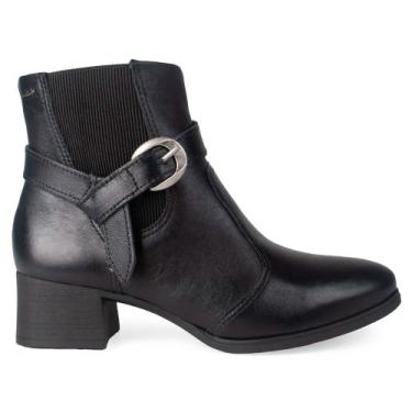 Imagem de Bota Feminina Dakota Couro Tira Fivela Preta, Preto, 35
