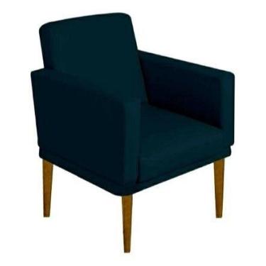 Imagem de Poltrona para sala e quarto Nina Glam New. In-9 Decor. - Azul Marinho