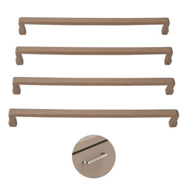 Imagem de Puxador Alça Dourado Tomina Torralba Furação 128mm 4 Unidades