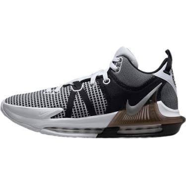 Imagem de Nike T nis de basquete masculino Lebron Witness 7, Branco/Met lico Prateado Preto, 42 BR