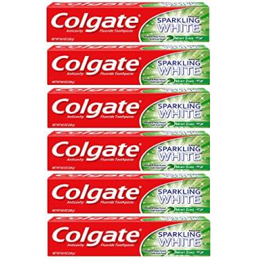 Imagem de Colgate Pasta de dente branqueadora branca brilhante, menta - 236 g (pacote com 6)