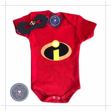 Imagem de Body Bebe Menino Incriveis + Mascara - Temático Mesversário - R.L, G