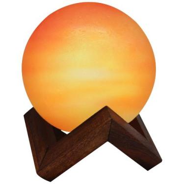 Imagem de Abajur Luminária Terapêutica Sal Rosa Himalaia Redondo 15cm - Equilibr