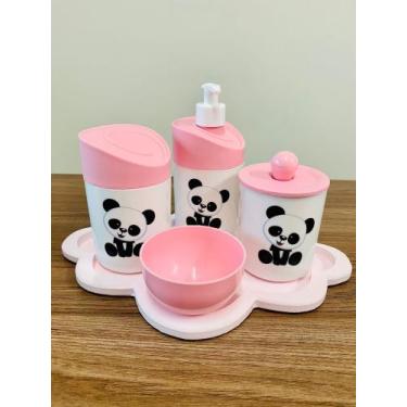 Imagem de Kit Baby Higiene Pandinha c/bandeja Nuvem Colorida - Senior, Rosa