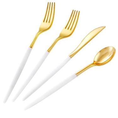Imagem de Conjunto de talheres de plástico dourado SUT Gold 160 unidades descart