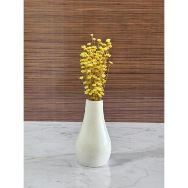 Imagem de Arranjo de Flores SempreVivas Naturais em Vaso Decorativo, 15 cm, Bran