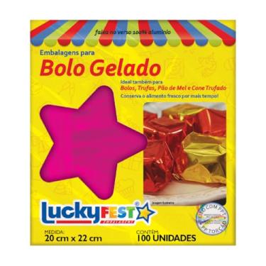Imagem de 200 Uni Embalagem Para Bolo Gelado Trufas Pão de Mel Cones LuckyFest (Pink)