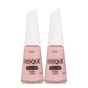 Imagem de Kit 2 Esmalte Risqué Nova Cor Cremoso Cor Nudeu Tempo 8ml