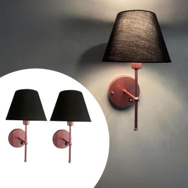 Imagem de Kit 2 Arandelas De Parede Clássica interna Com Interruptor Cúpula Ref 