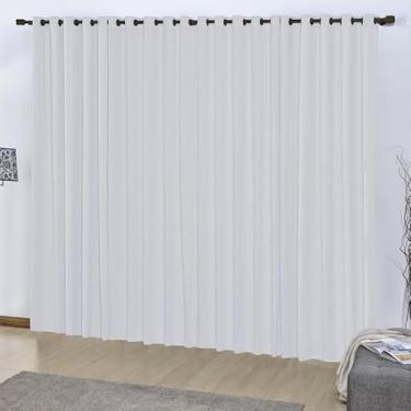 Imagem de Cortina Blackout com Ilhós, 3,00m x 2,80m, Tecido Duplo, Corta Luz para Sala e Quarto, Poliéster (Branco)