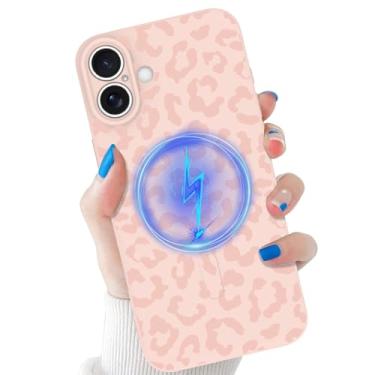 Imagem de tharlet Capa compatível com iPhone 17 Cheetah, compatível com MagSafe, TPU macio à prova de choque, antiarranhões, estampa de guepardo, para iPhone 17 de 6,3 polegadas, leopardo rosa