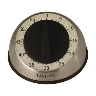 Imagem de Taylor Precision Products RA14276 Temporizador mecânico de aço inoxidável para escola, aprendizado, projetos e tarefas de cozinha, tamanho único, multicolorido
