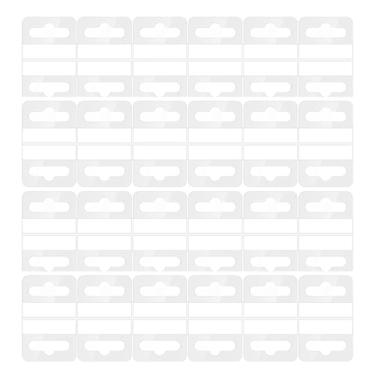 Imagem de SQXBK 200 peças 45 x 35 mm etiqueta transparente para pendurar com furo ranhurado etiqueta autoadesiva para lojas de varejo, supermercados, escritório, casa, monitores