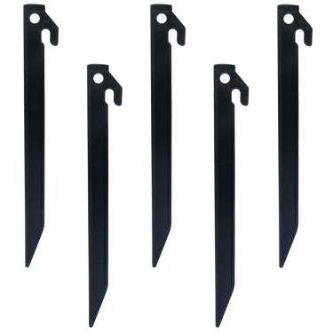 Imagem de Hordion Pacote com 12 estacas de plástico para barracas, 22 cm para barraca de praia resistente, estacas de dossel para acampamento, mochilão, jardinagem, preto