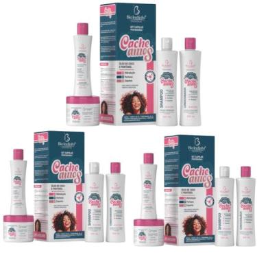 Imagem de Kit 3 Cacheamos Cabelos Ondulados e Crespos 4 Itens - Bio Instinto
