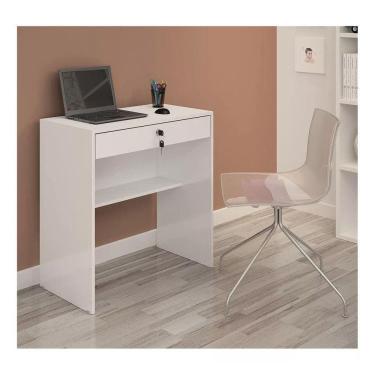 Imagem de Mesa Escrivaninha Prisma com Uma Gaveta com Chave e Uma Prateleira para Apoio - JM3 Móveis