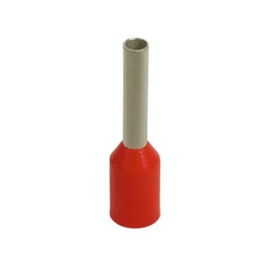 Imagem de Terminal Tubular Ilhós Elétrico Vermelho 1,0 mm - 80 Peças Resistente 