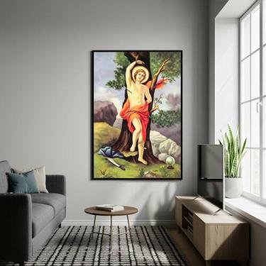 Imagem de Quadro Decorativo São Sebastião Árvore - 70x50cm - Quadros On-line, Mo
