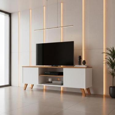 Imagem de Rack Para TV Até 55 Polegadas Helena 136cm Com Prateleiras, 2 Portas e