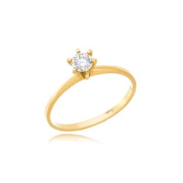 Imagem de Anel Solitário Modelo 02 Ouro Amarelo 18 Kl - Juniorjoiaspiracicaba, 1