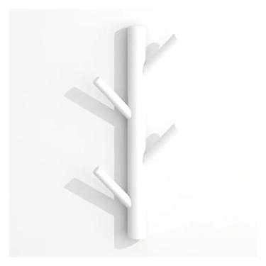 Imagem de hezhuhe2258 Cabideiro montado na parede, suporte de parede de metal moderno para casacos de parede para chapéus, jaquetas, bolsas, porta de entrada para quarto, suporte de parede (cor: branco 40 cm 4