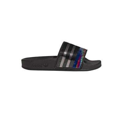 Imagem de adidas Adilette unissex infantil, Preto/prata metálico, 19