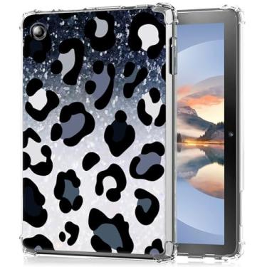 Imagem de HEAKIERG Capa transparente para tablet Samsung Galaxy Tab A9+/A9 Plus 2023 SM-X210/X216/X218, capa protetora de silicone TPU transparente à prova de choque para Galaxy Tab A9 Plus, glitter leopardo