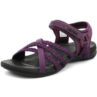 Imagem de Sandálias de caminhada UBFEN femininas Sport Walking, roxas, tamanho 6