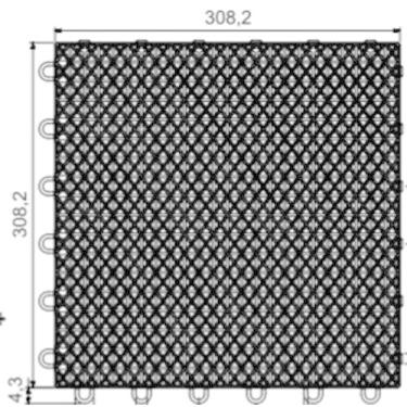 Imagem de Kit 50unid Piso Estrado Modular Plástico 30 x 30 cm para Áreas Indoor 